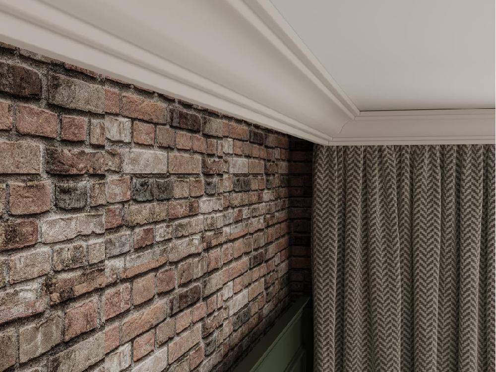 vente unique Lot de 3 corniches plafond en polystyrène L290 x l1.4 x H6 cm blanc - TOSCRIA