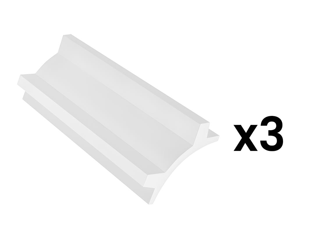 Vente Unique Lot De 3 Corniches Plafond En Polystyrène L290 X L4.7 X H10 Cm Blanc - IONITA