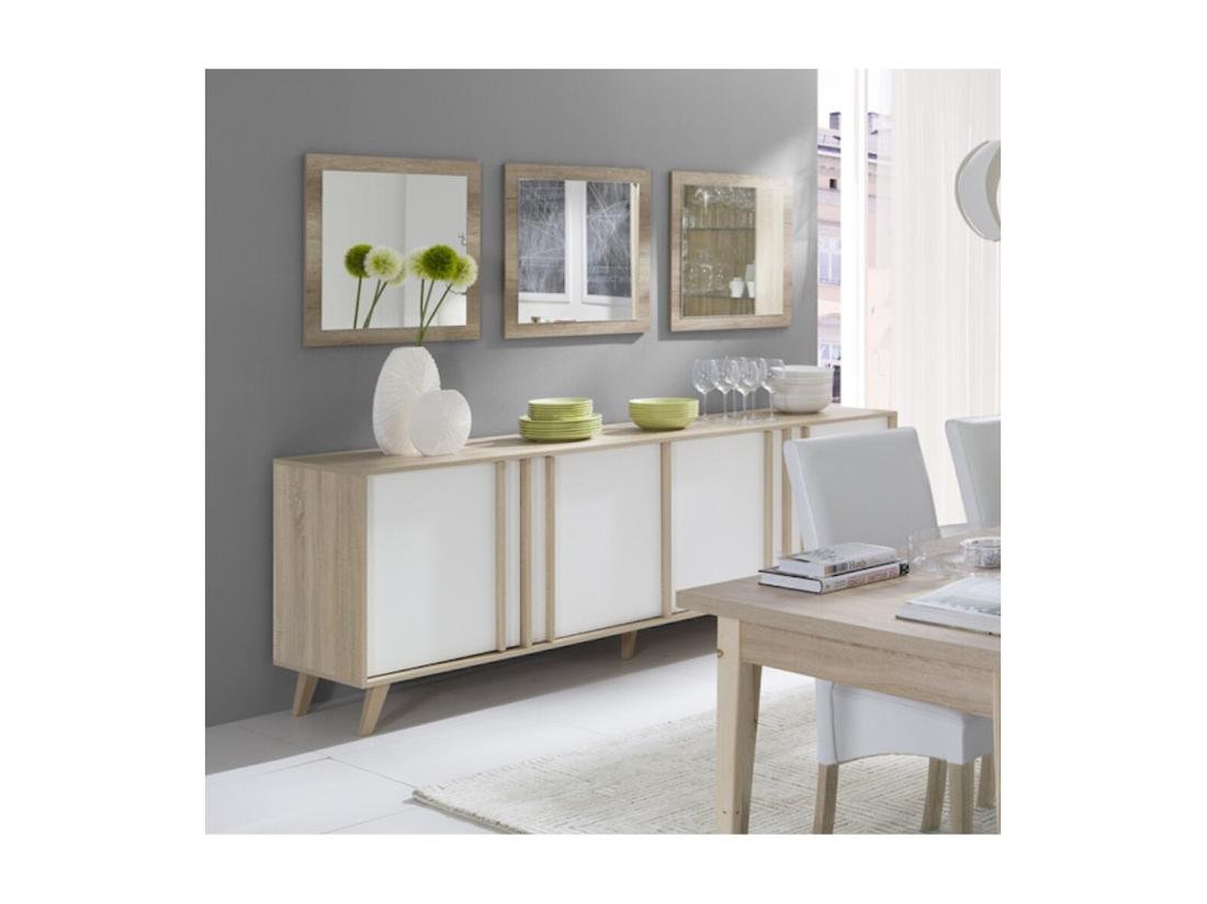 Vente Unique Lot De 3 Miroirs MALMO Coloris Sonoma 60x60x3