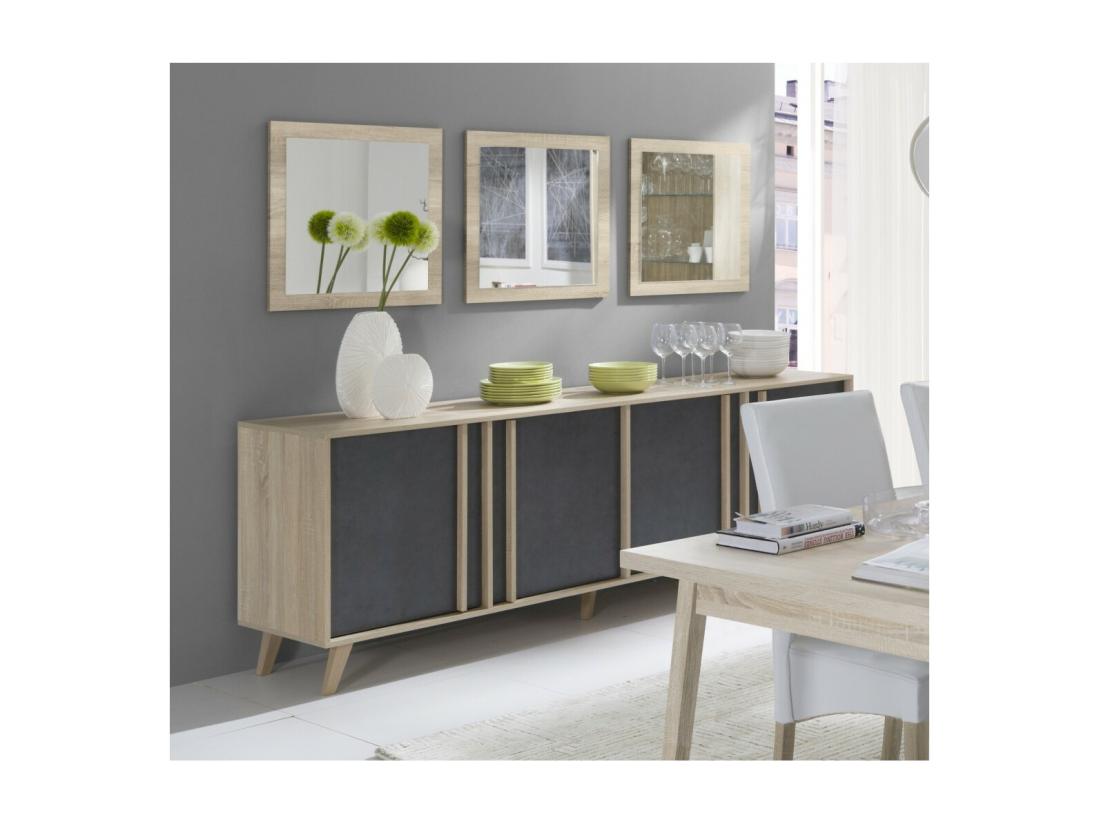 Vente Unique Lot De 3 Miroirs MALMO Coloris Sonoma 60x60x3