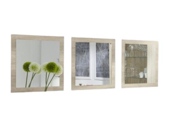 vente unique Lot de 3 miroirs MALMO coloris sonoma 60x60x3