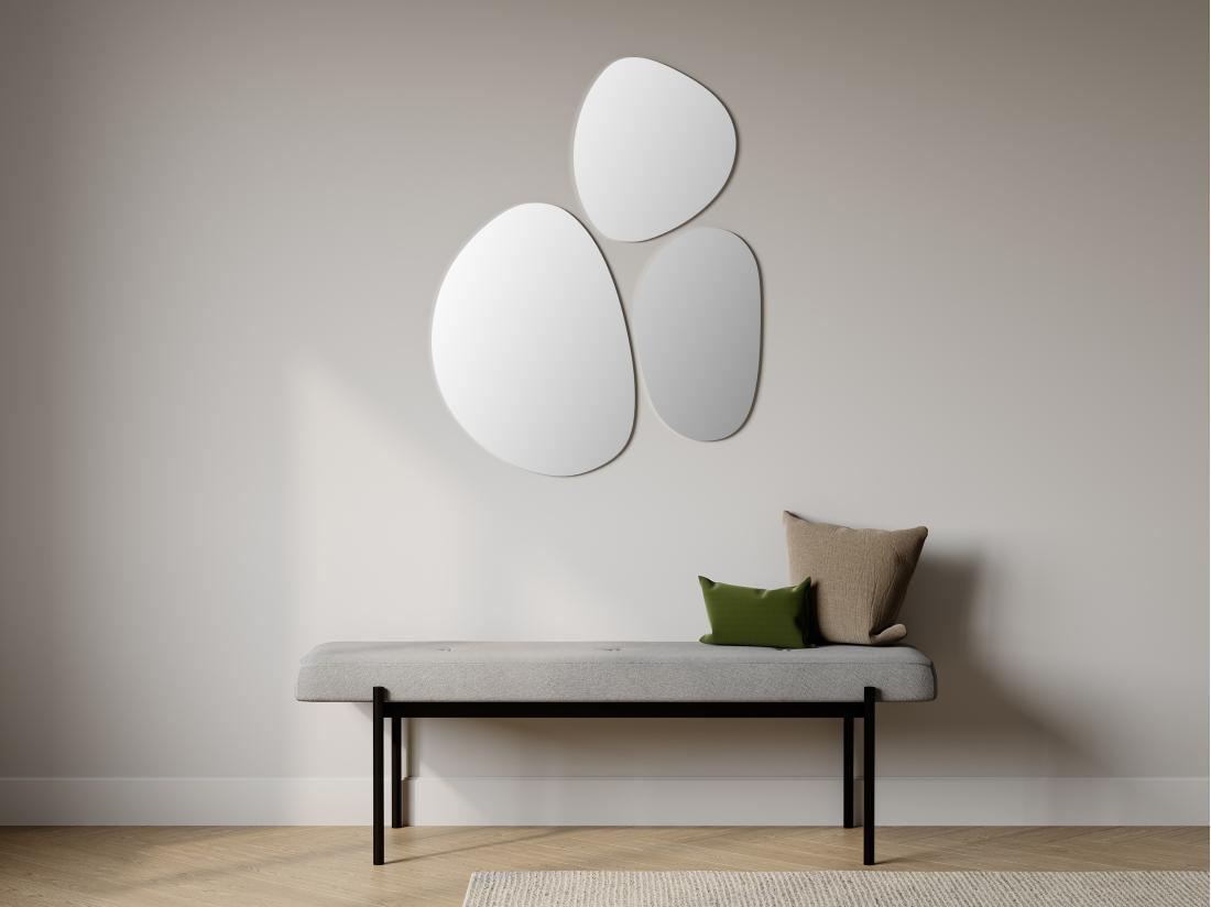 vente unique Lot de 3 miroirs muraux organiques - 3 tailles - SANIJI