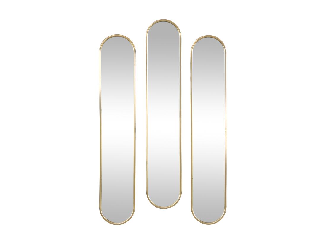 Vente Unique Lot De 3 Miroirs Ovales En Métal - L.23 X H.120 Cm - Doré - JAYLEN