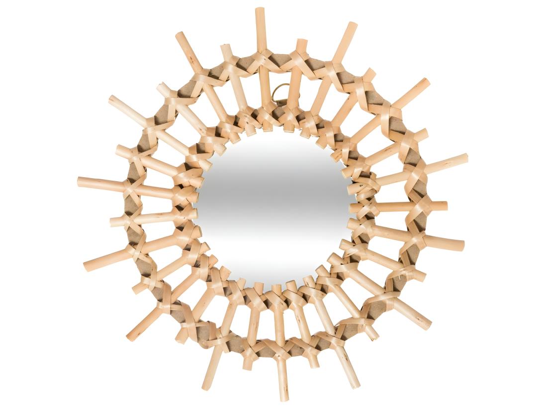 Vente Unique Lot De 3 Miroirs Soleil En Rotin D 28 Cm