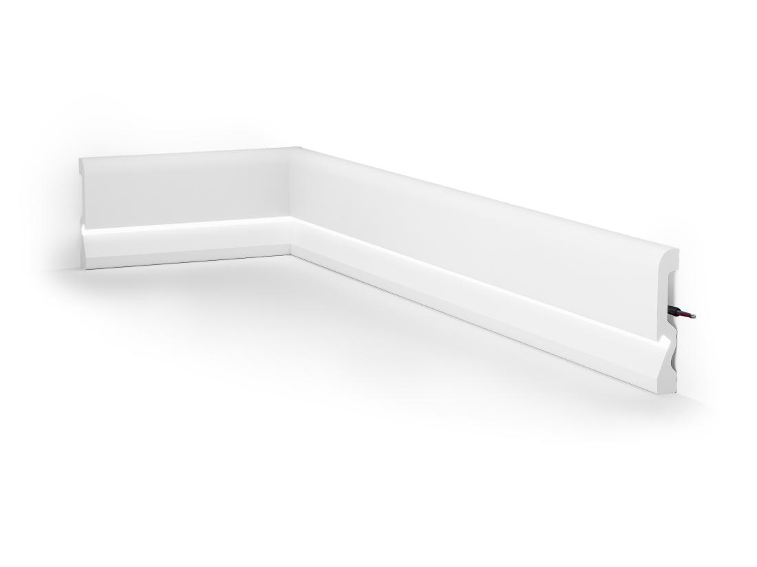 Vente Unique Lot De 3 Plinthes En Polystyrène L290 X L1.8 X H10 Cm Blanc - COREO