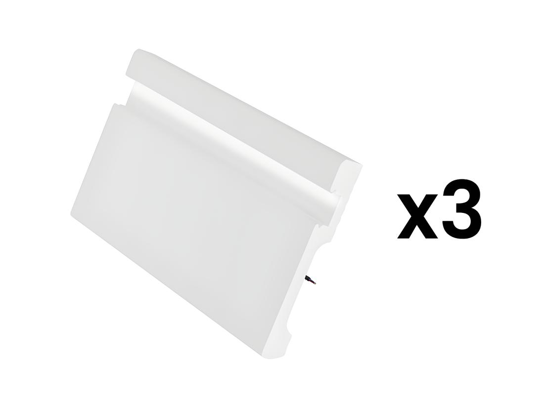 vente unique Lot de 3 plinthes en polystyrène L290 x l1.8 x H12 cm blanc - ATENO