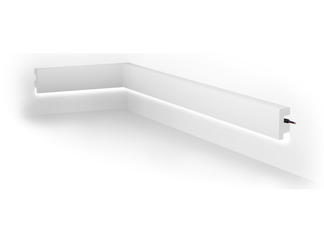 Vente Unique Lot De 3 Plinthes En Polystyrène L290 X L2 X H5 Cm Blanc - ARDEO