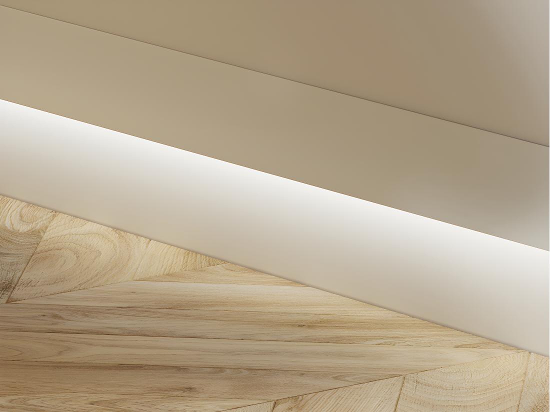 Vente Unique Lot De 3 Plinthes En Polystyrène L290 X L4.5 X H15 Cm Blanc - RADENO