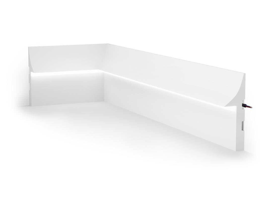 Vente Unique Lot De 3 Plinthes En Polystyrène L290 X L4.5 X H15 Cm Blanc - RADENO