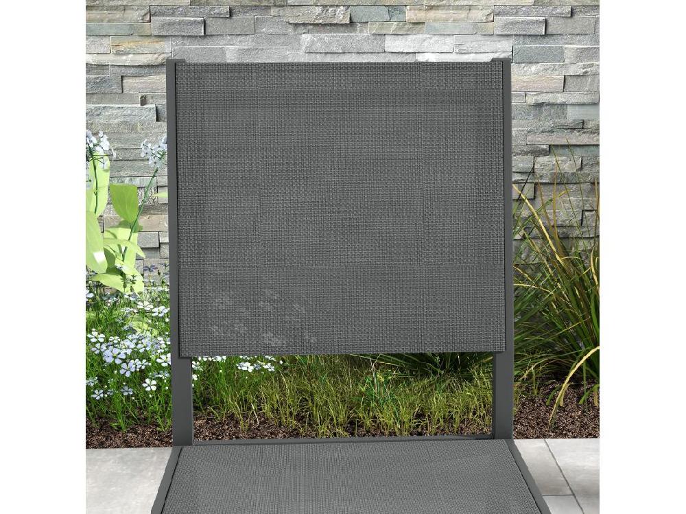 Vente Unique Lot De 4 Chaises De Jardin Alu Textilène Gris
