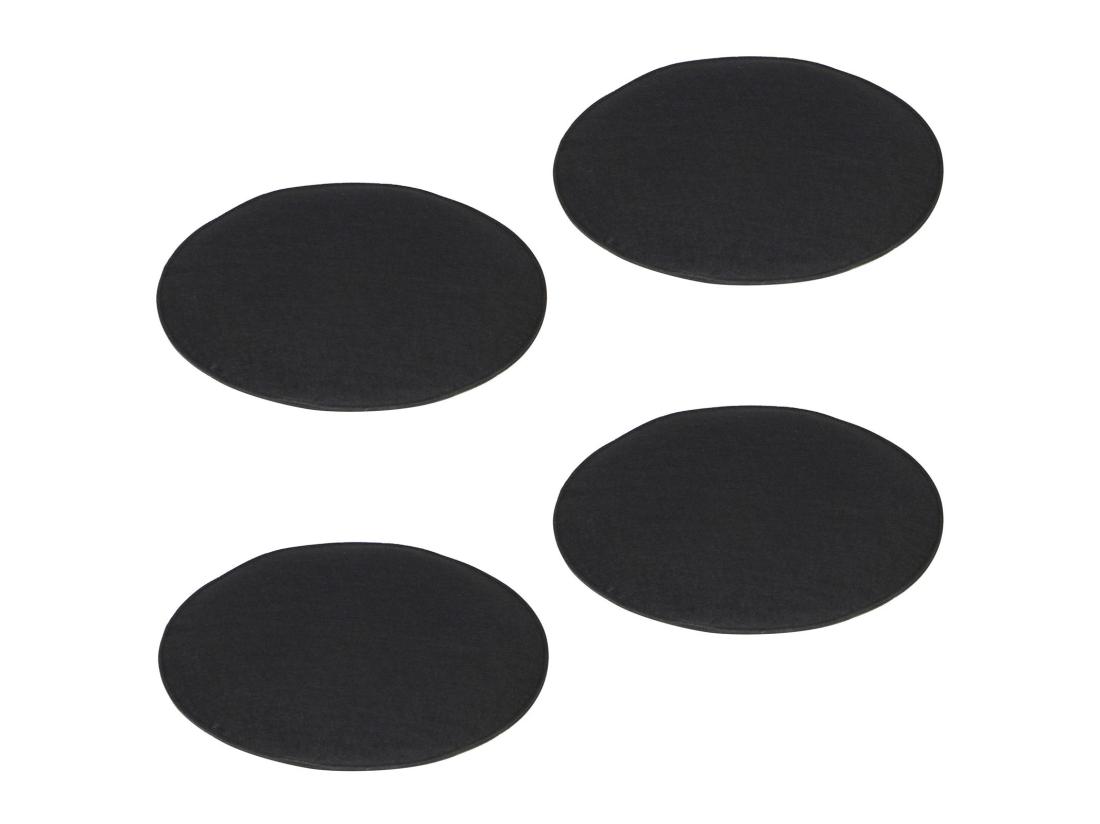 Vente Unique Lot De 4 Coussins D'assise JONITA Pour Chaises De Salle à Manger Ou Bureau Galettes De Chaise Ou Fauteuil Rondes En Feutre Noir