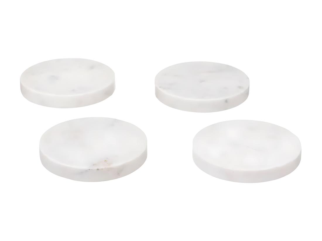 Vente Unique Lot De 4 Dessous De Verre "Sublima" 10cm Blanc