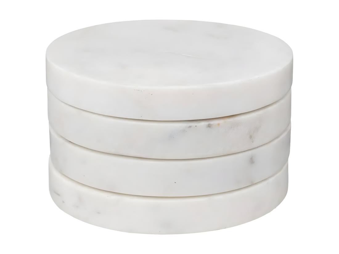 vente unique Lot de 4 Dessous de Verre "Sublima" 10cm Blanc vente unique Lot de 4 Dessous de Verre "Sublima" 10cm Blanc