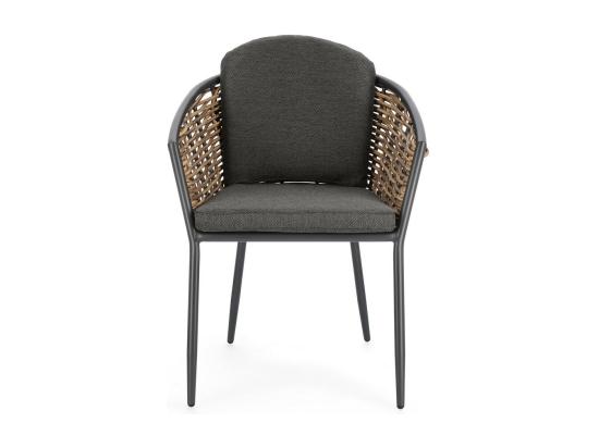Vente Unique Lot De 4 Fauteuils En Aluminium Anthracite Et Fibre Synthétique - MARIBELA