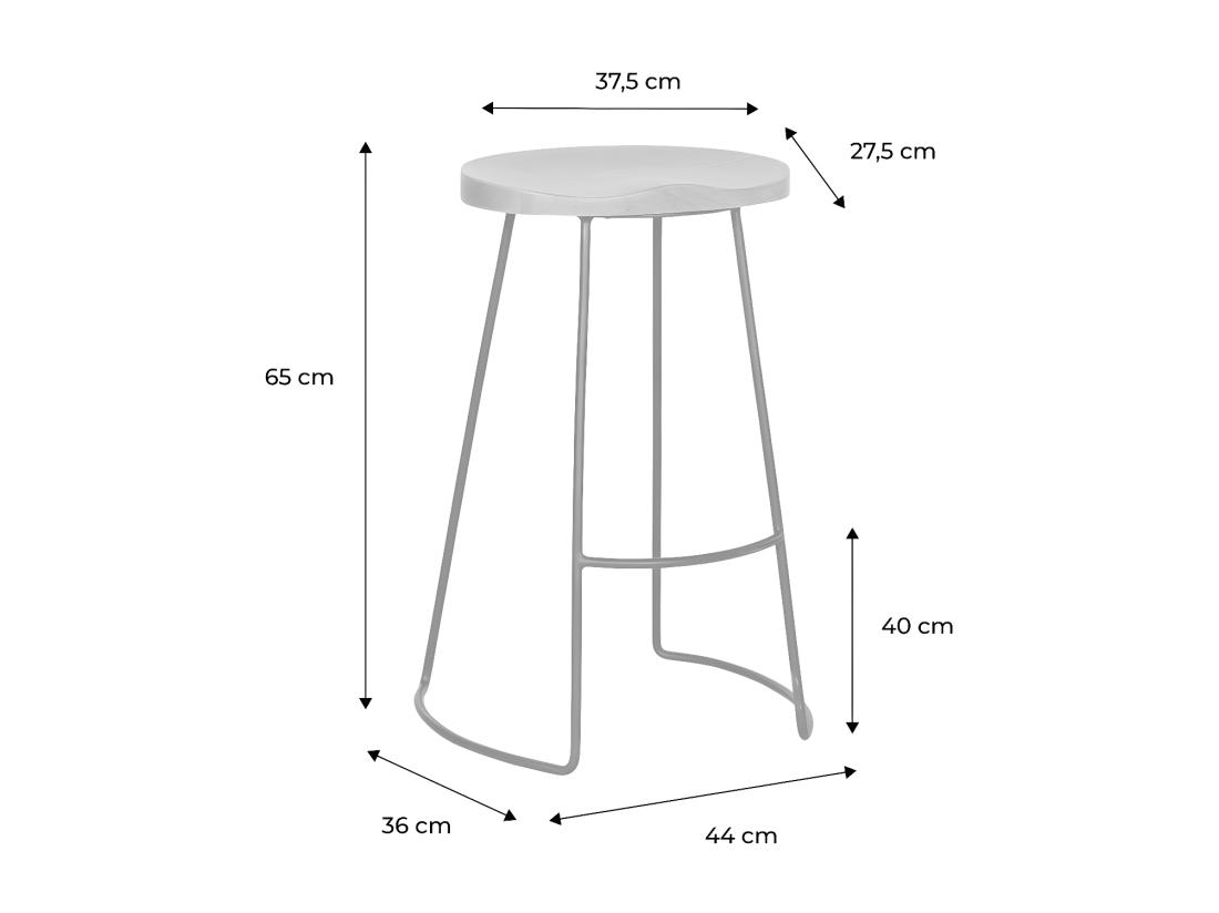 Vente Unique Lot De 4 Tabourets De Bars Bois De Manguier Teinté Noyer Et Acier. Avec Repose Pieds. 65cm