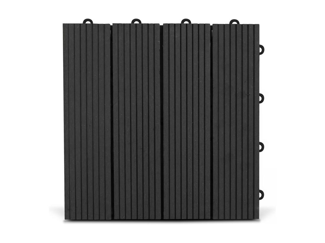 Vente Unique Lot De 40 Dalles Clipsables En Bois Composite Gris