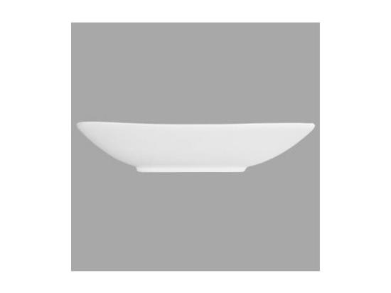 Vente Unique Lot De 6 Assiettes Creuses Carrées "Vague" 21cm Blanc