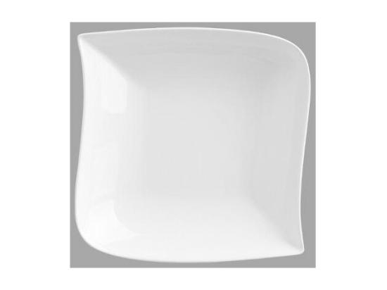 Vente Unique Lot De 6 Assiettes Creuses Carrées "Vague" 21cm Blanc