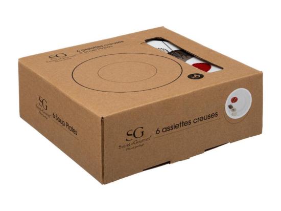 Vente Unique Lot De 6 Assiettes Creuses "Osara" 22cm Blanc