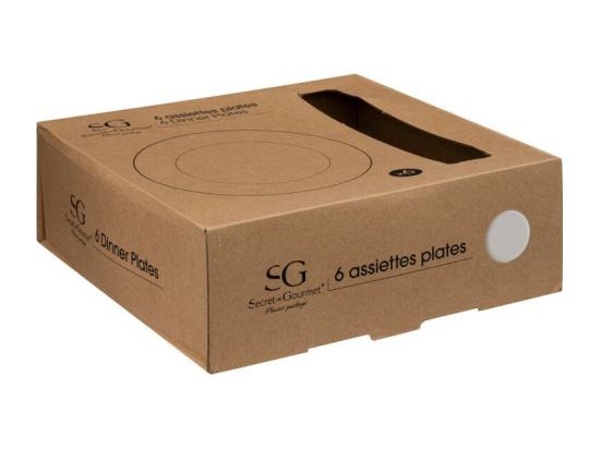 Vente Unique Lot De 6 Assiettes Plates "Sublima" 27cm Blanc