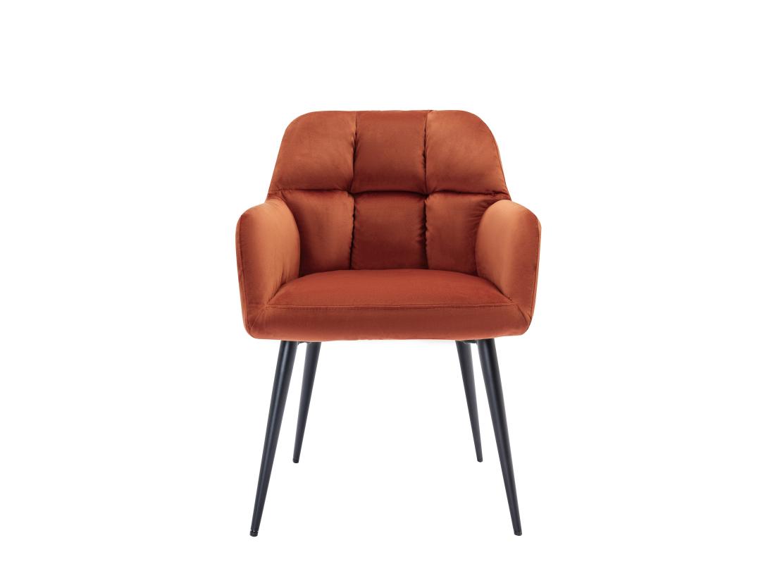 Vente Unique Lot De 6 Chaises Avec Accoudoirs En Velours Et Métal - Terracotta - PEGA De PASCAL MORABITO