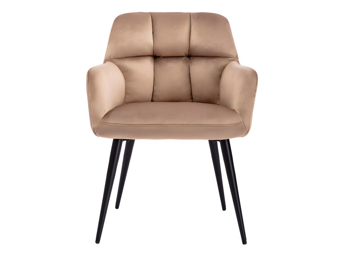 Vente Unique Lot De 6 Chaises Avec Accoudoirs - Velours Et Métal - Beige - PEGA De PASCAL MORABITO