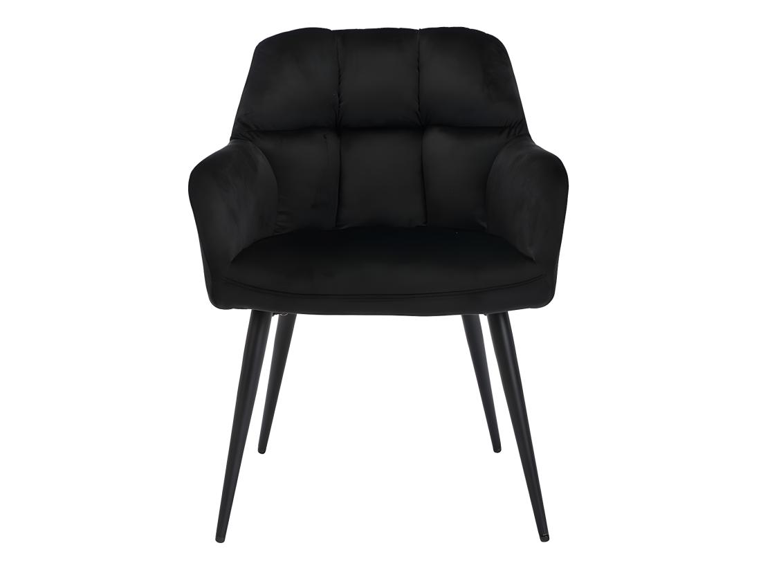 Vente Unique Lot De 6 Chaises Avec Accoudoirs - Velours Et Métal - Noir - PEGA De PASCAL MORABITO