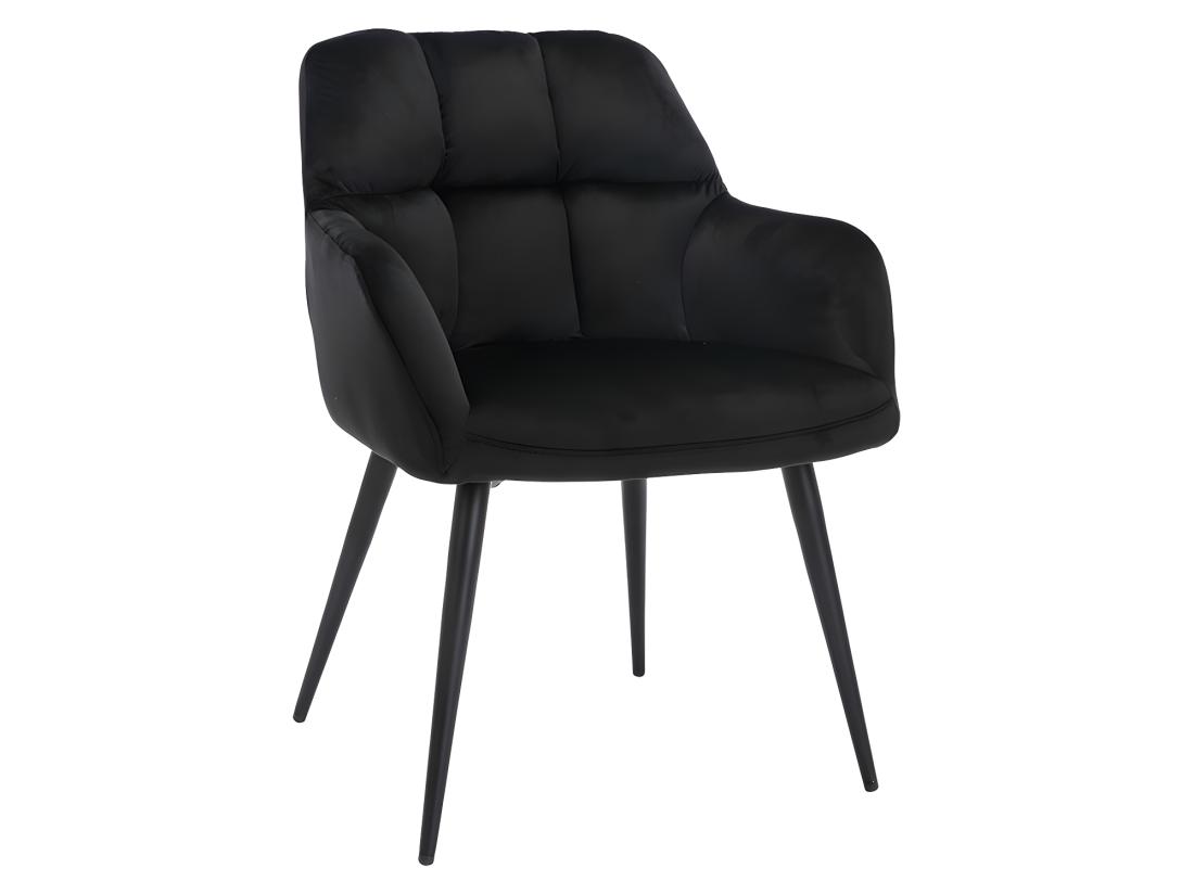 Vente Unique Lot De 6 Chaises Avec Accoudoirs - Velours Et Métal - Noir - PEGA De PASCAL MORABITO