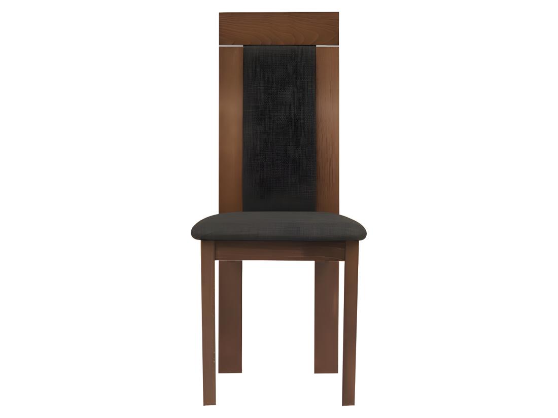 Vente Unique Lot De 6 Chaises BELINDA - Hêtre Et Tissu - Coloris : Noyer Et Anthracite