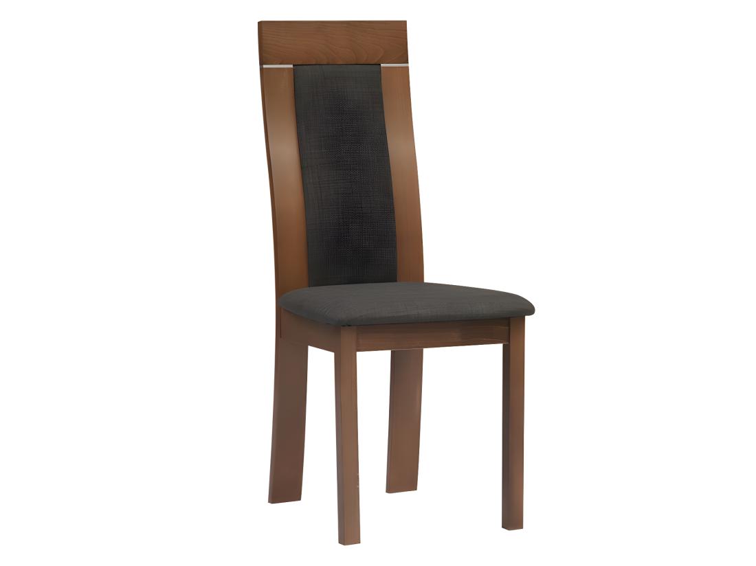 Vente Unique Lot De 6 Chaises BELINDA - Hêtre Et Tissu - Coloris : Noyer Et Anthracite