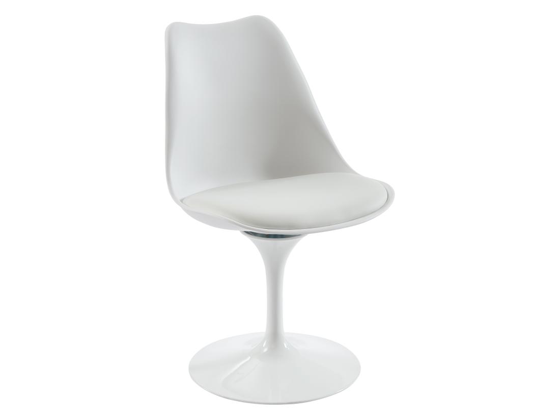 Vente Unique Lot De 6 Chaises En Polypropylène Tissu Et Métal - Blanc - XAFY