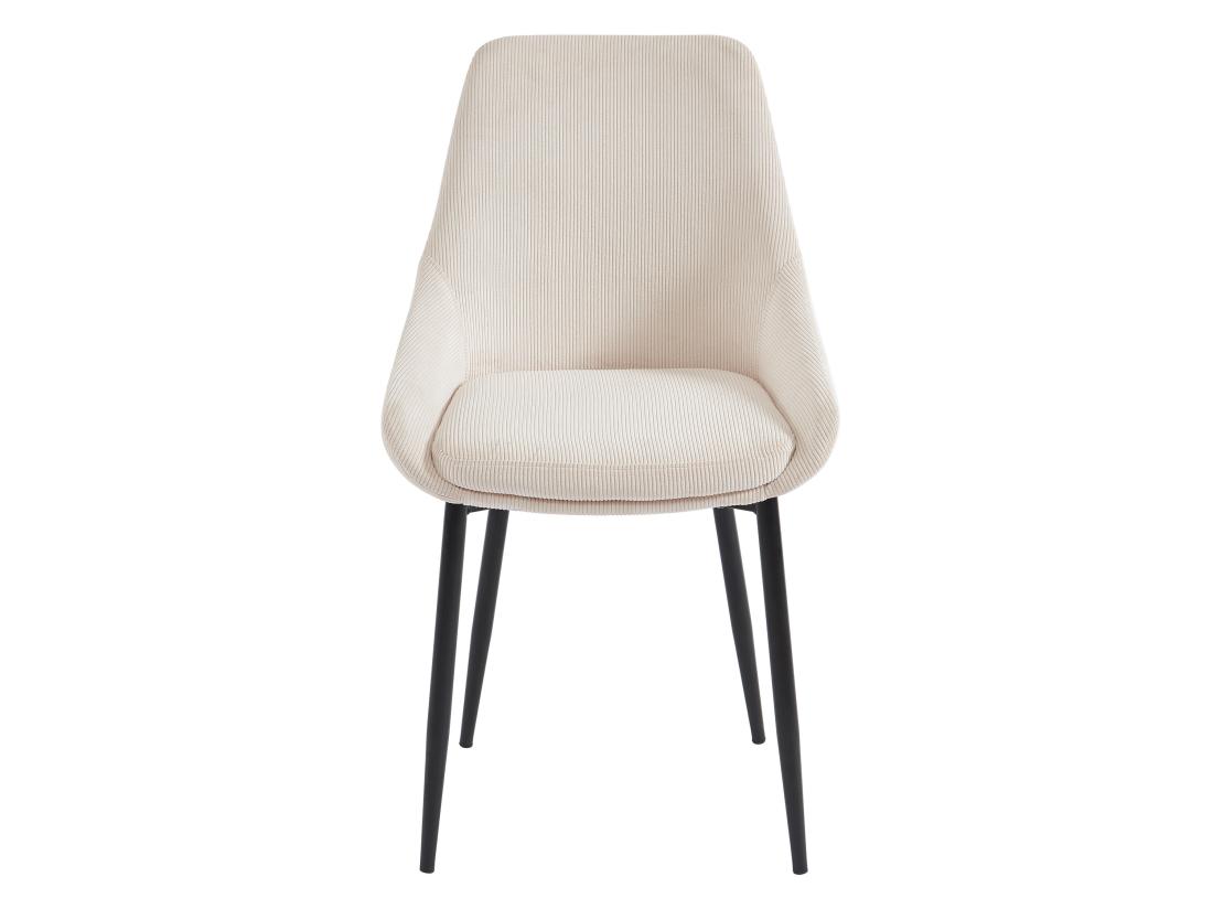 Vente Unique Lot De 6 Chaises En Velours Côtelé Et Métal - Crème - MASURIE