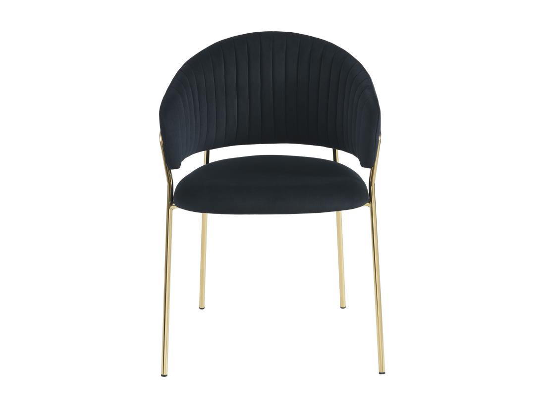 Vente Unique Lot De 6 Chaises En Velours Et Métal Doré - Noir - MADOLIA De Pascal MORABITO