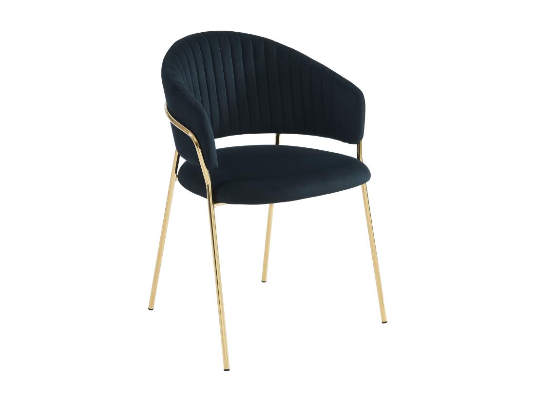 Vente Unique Lot De 6 Chaises En Velours Et Métal Doré - Noir - MADOLIA De Pascal MORABITO