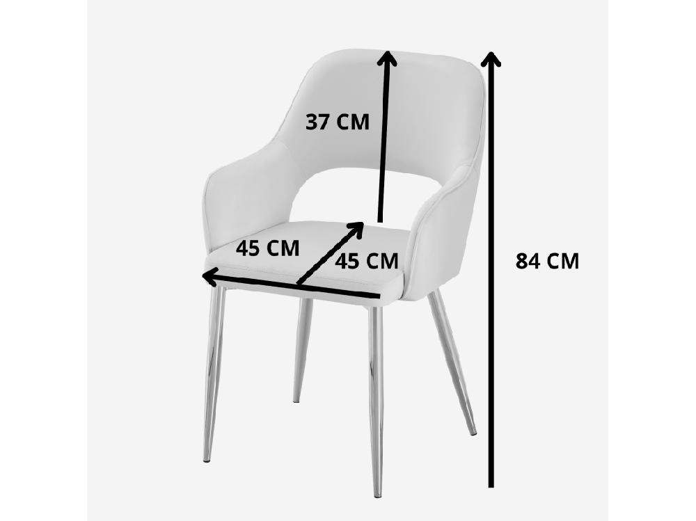 Vente Unique Lot De 6 Chaises En Velours Et Métal Noir - Beige - GIA