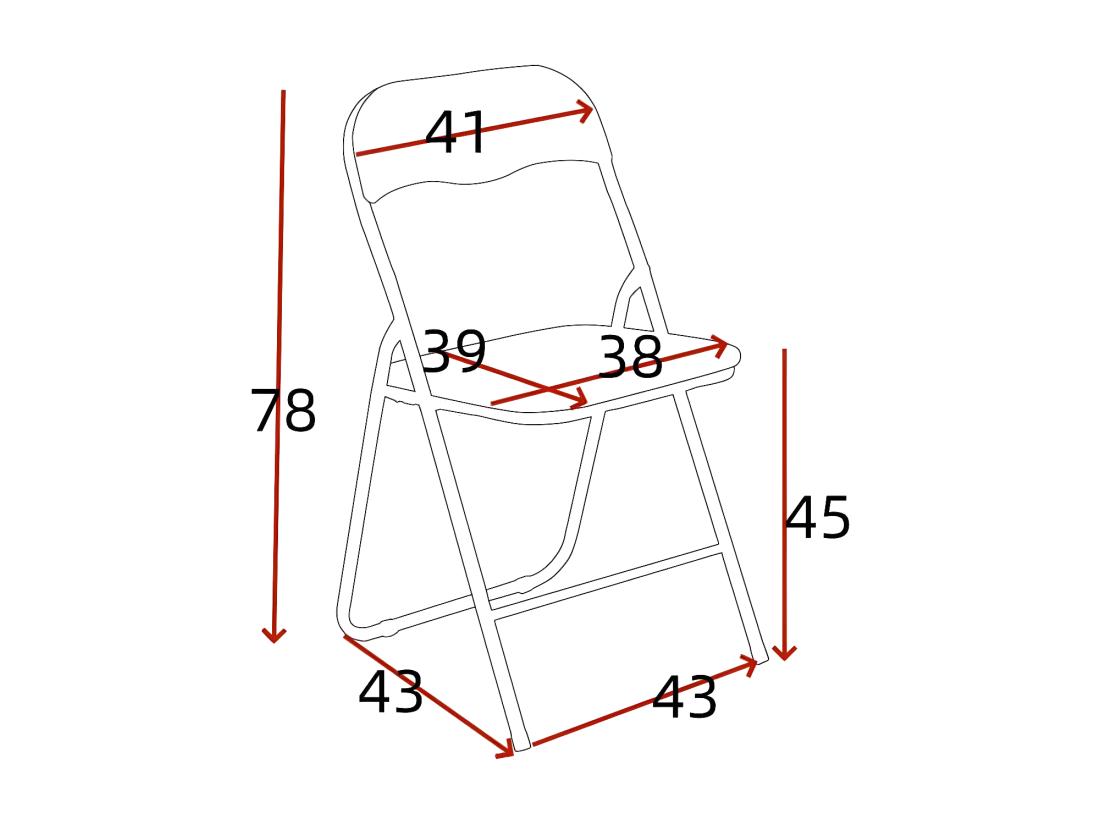 Vente Unique Lot De 6 Chaises Pliantes Confortables En Velours Et Métal - Noir