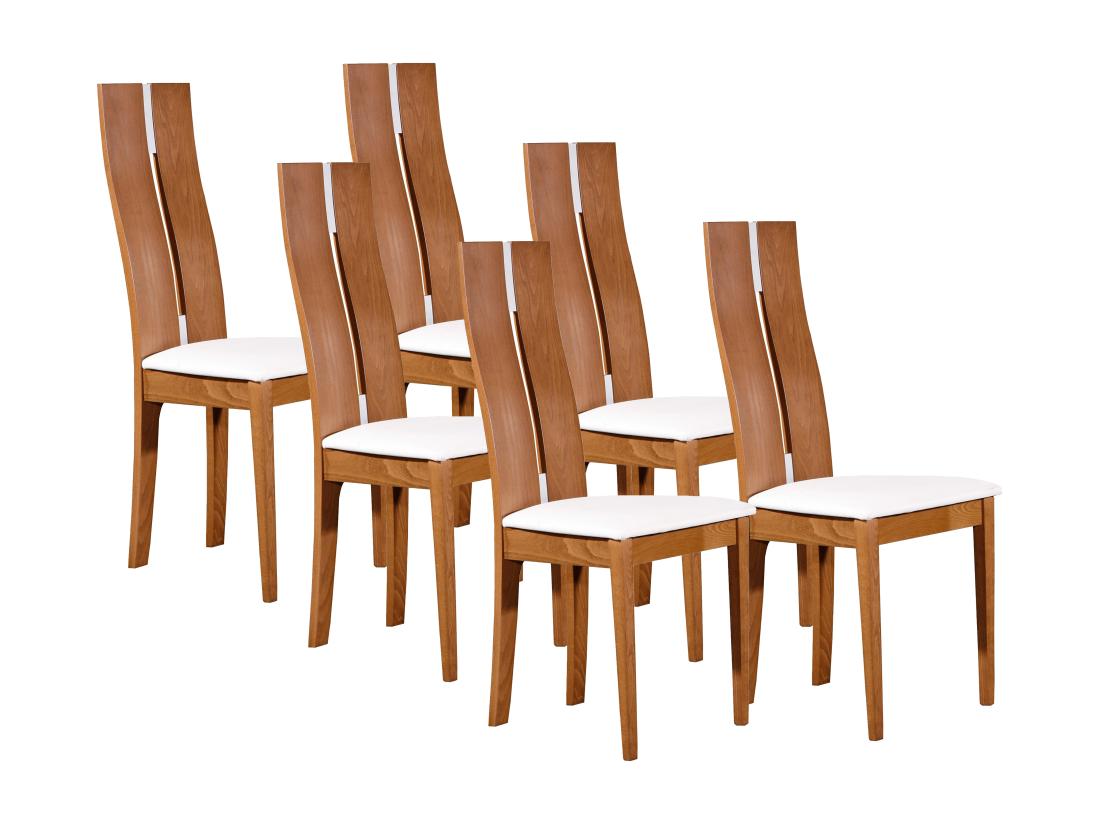 Vente Unique Lot De 6 Chaises SALENA - Hêtre Massif Coloris Chêne
