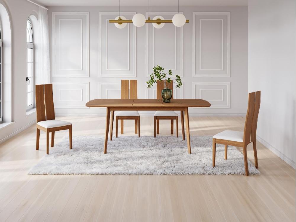 vente unique Lot de 6 chaises SALENA - Hêtre massif coloris chêne