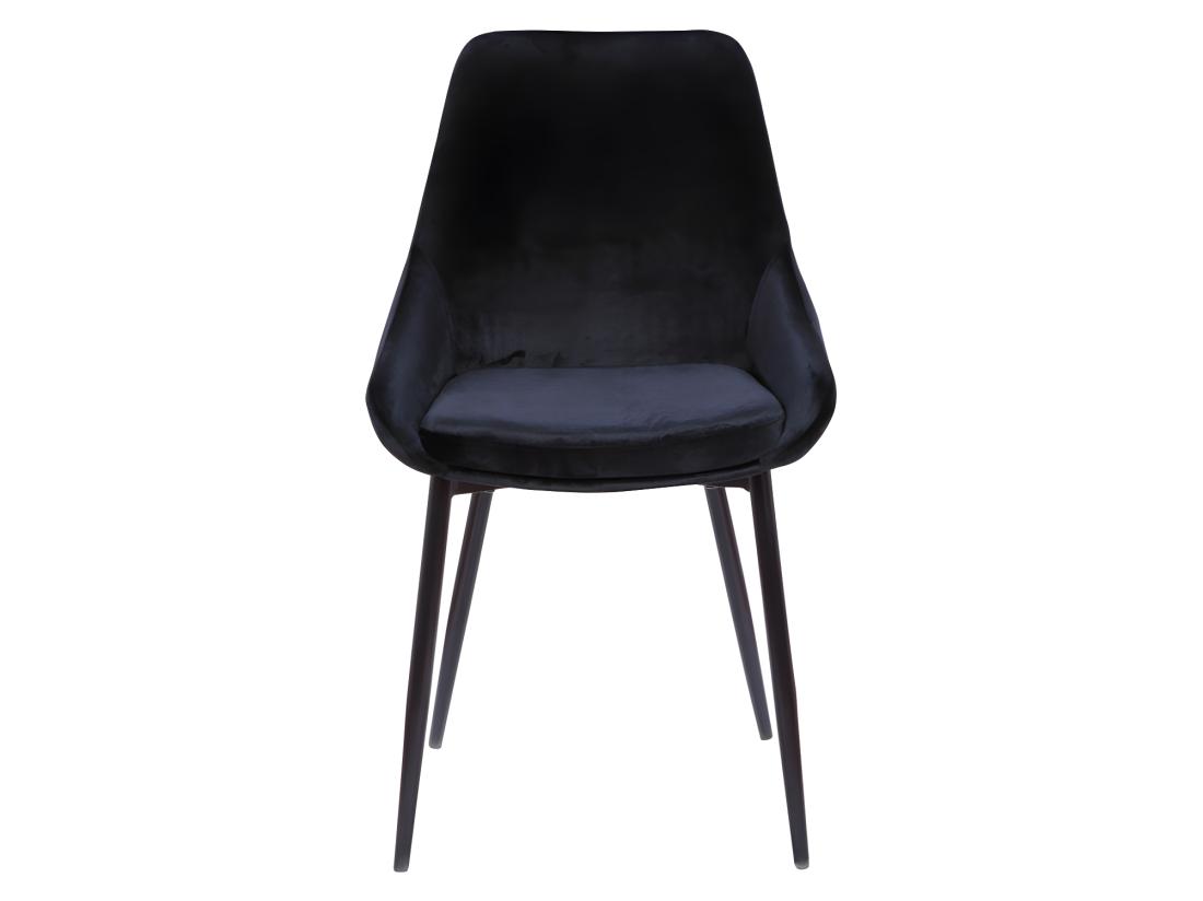 Vente Unique Lot De 6 Chaises - Velours Et Métal Noir - Noir - MASURIE