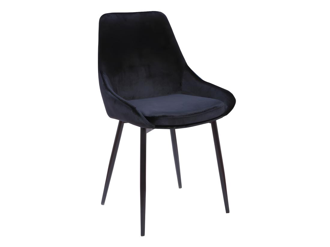 Vente Unique Lot De 6 Chaises - Velours Et Métal Noir - Noir - MASURIE