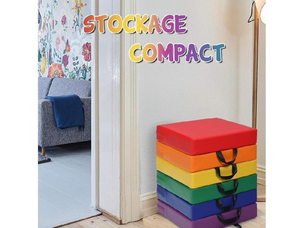 Vente Unique Lot De 6 Coussins De Chaise Avec Poignées Coussins D'assise Carrés 38 X 38cm Multicolores