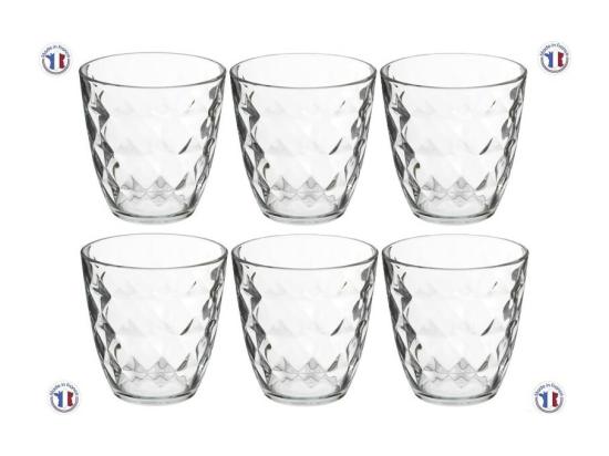 vente unique Lot de 6 Gobelets Bas "Fabi'Eau" 25cl Transparent