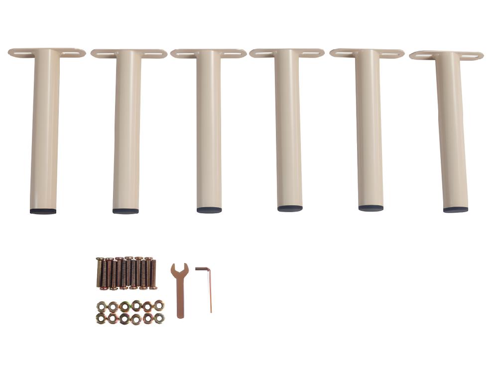 Vente Unique Lot De 6 Pieds Cylindriques Pour Cadres à Lattes - Beige - BOLGARE