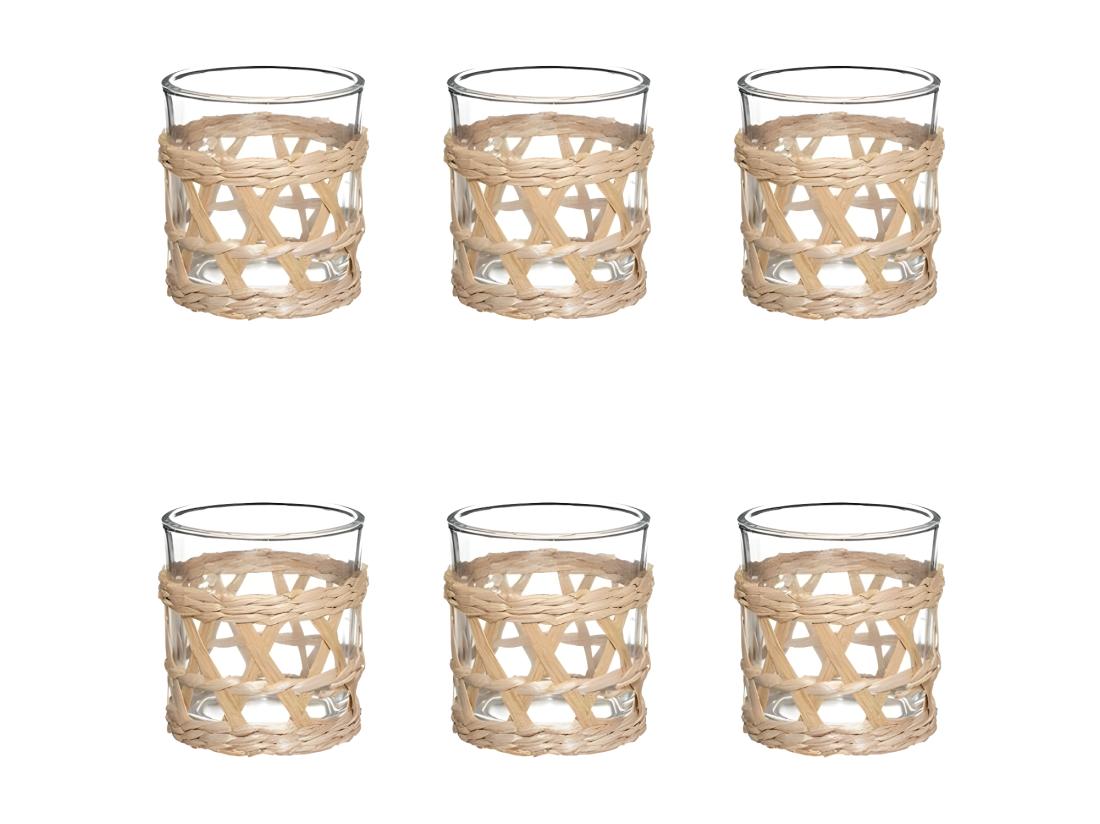 vente unique Lot de 6 Verres à Eau "Indonésie" 23cl Transparent