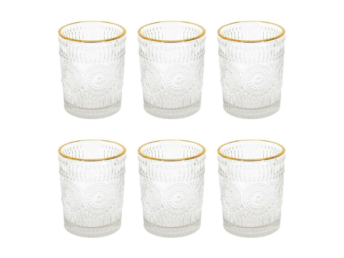 Vente Unique Lot De 6 Verres Design "Liseré" 18cl Transparent