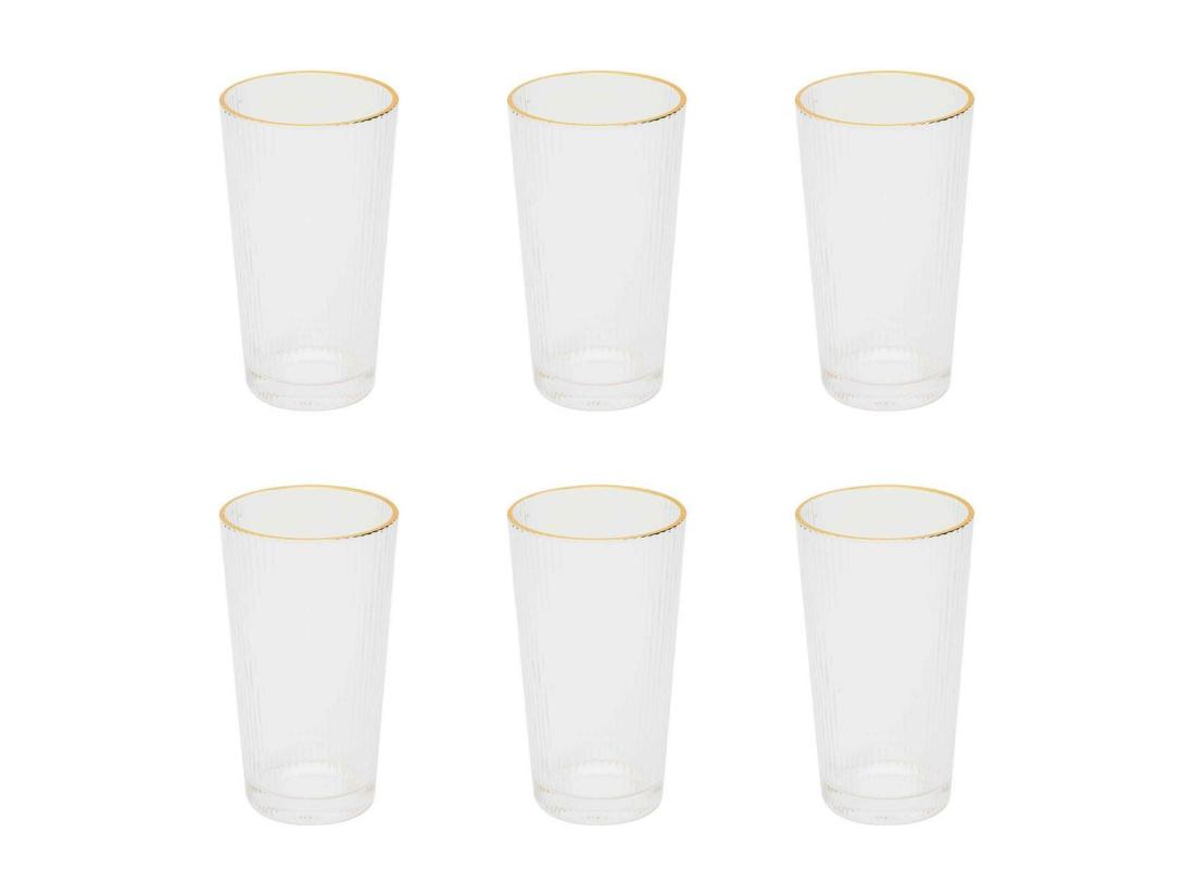 Vente Unique Lot De 6 Verres Design "Liseré" 40cl Transparent