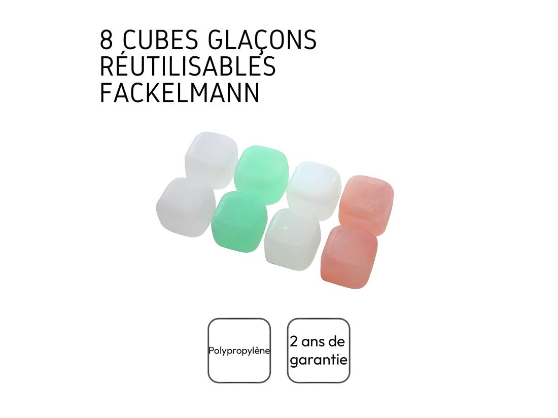 vente unique Lot de 8 glaçons réemployables en plastique Multicolore Fackelmann