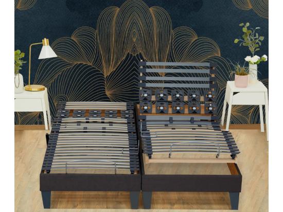 Vente Unique Lot De Sommiers Lattes Plus Plots Gris Anthracite Dimensions - 2x80 X 200 Cm