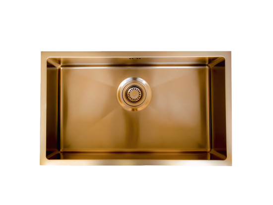 Vente Unique Luisa évier 1 Grande Cuve Seule 76x45 En Inox Cuivre Brossé - Essebagno