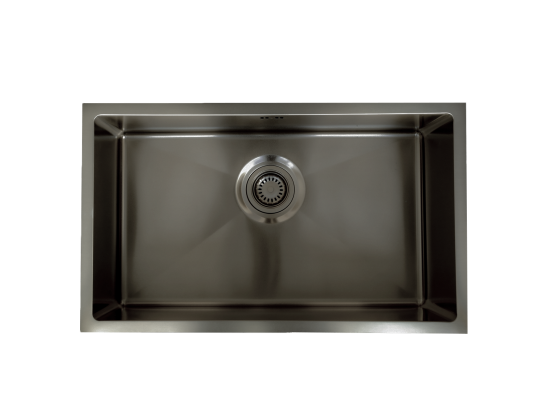 Vente Unique Luisa évier 1 Grande Cuve Seule 76x45 En Inox Gris Gun Métal - Essebagno